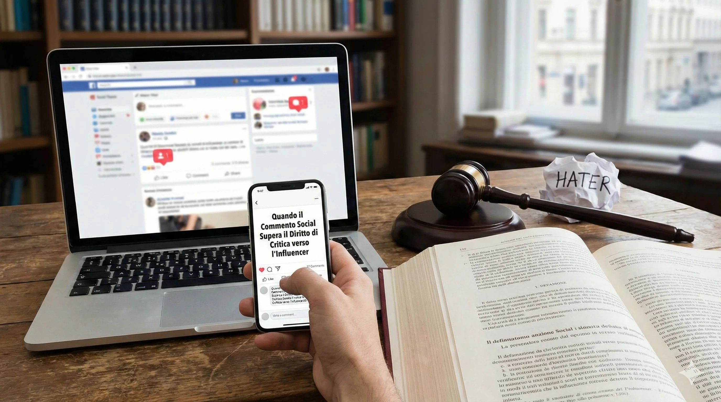 Hater e Reati Penali: Quando
                        il Commento Social Supera il Diritto di Critica